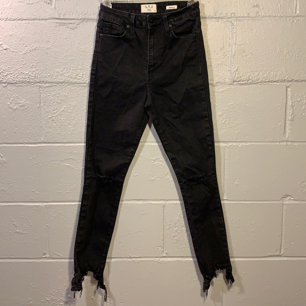L.T.J Letters to Juliet‎ -Amore Ripped Skinny Jeans-Black Women's Size 26